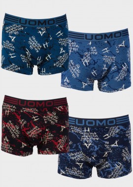 gsecret - Aνδρικό boxer εξωτερικό λάστιχο με ρίγες all print letters. Συσκευασία 4pack MULTI COLOUR